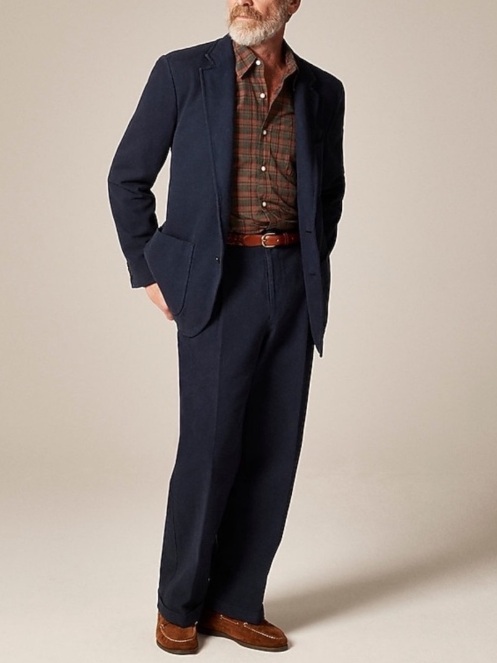 NWT J.Crew Relaxed-fit Suit in Navy Garment-Dyed Italian Cotton Twill